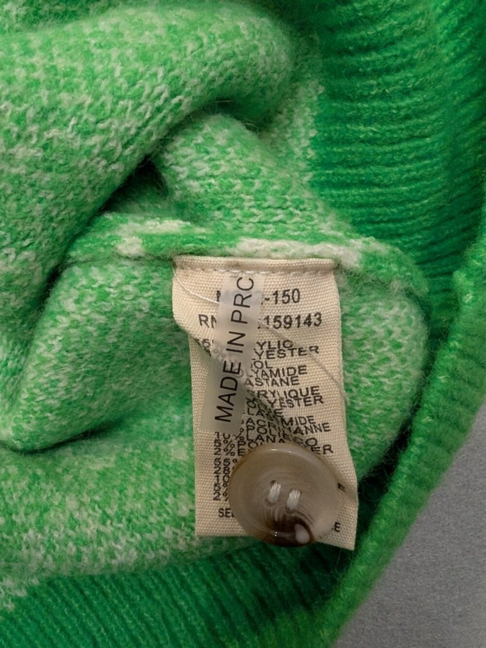 FRNCH Paris Green Checkerboard Sweater L - Picture 4 of 9